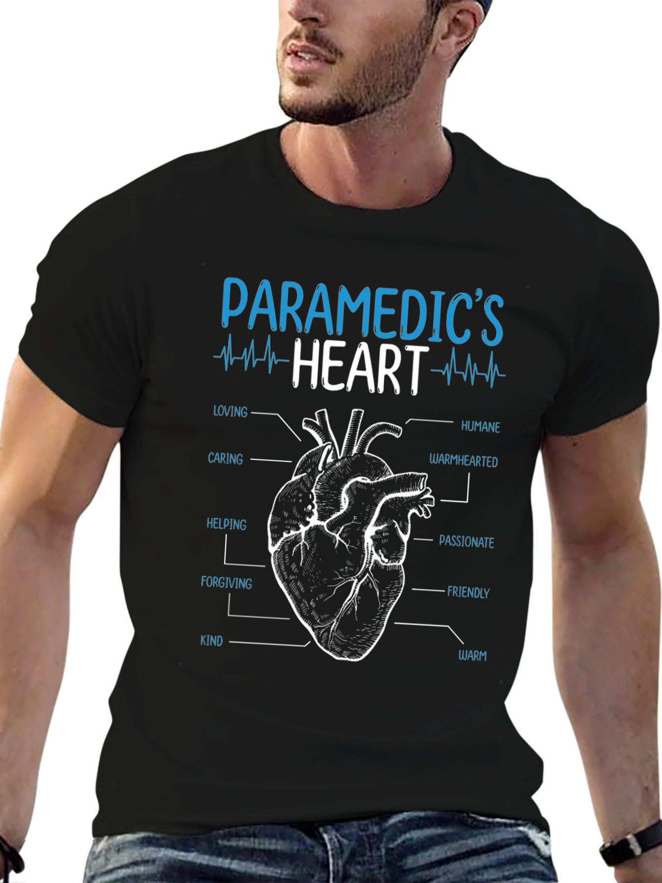Paramedics Heart T-Shirt - Caring Humane and Warm!