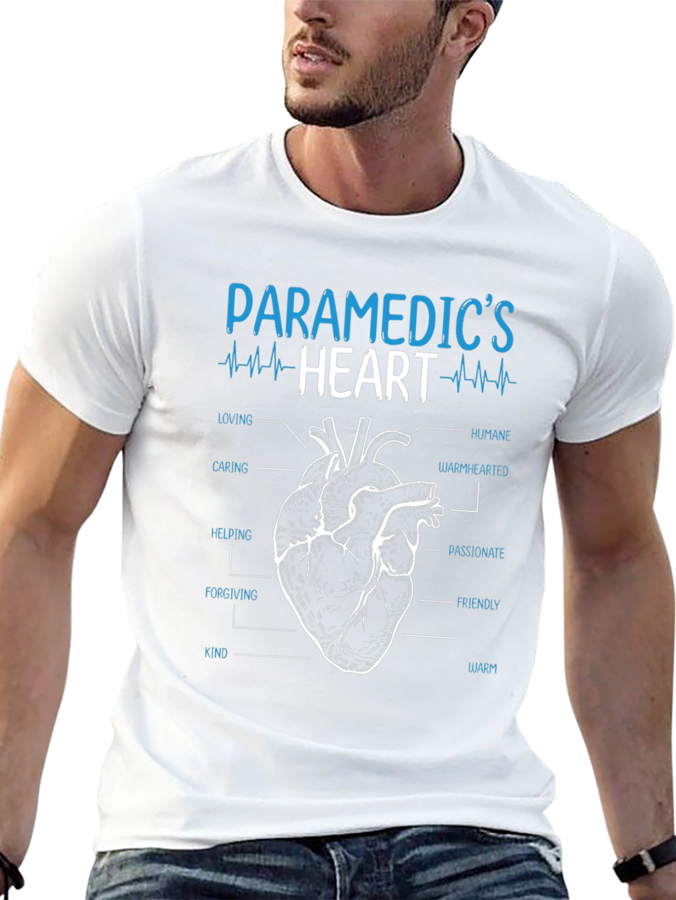 Paramedics Heart T-Shirt - Caring Humane and Warm!