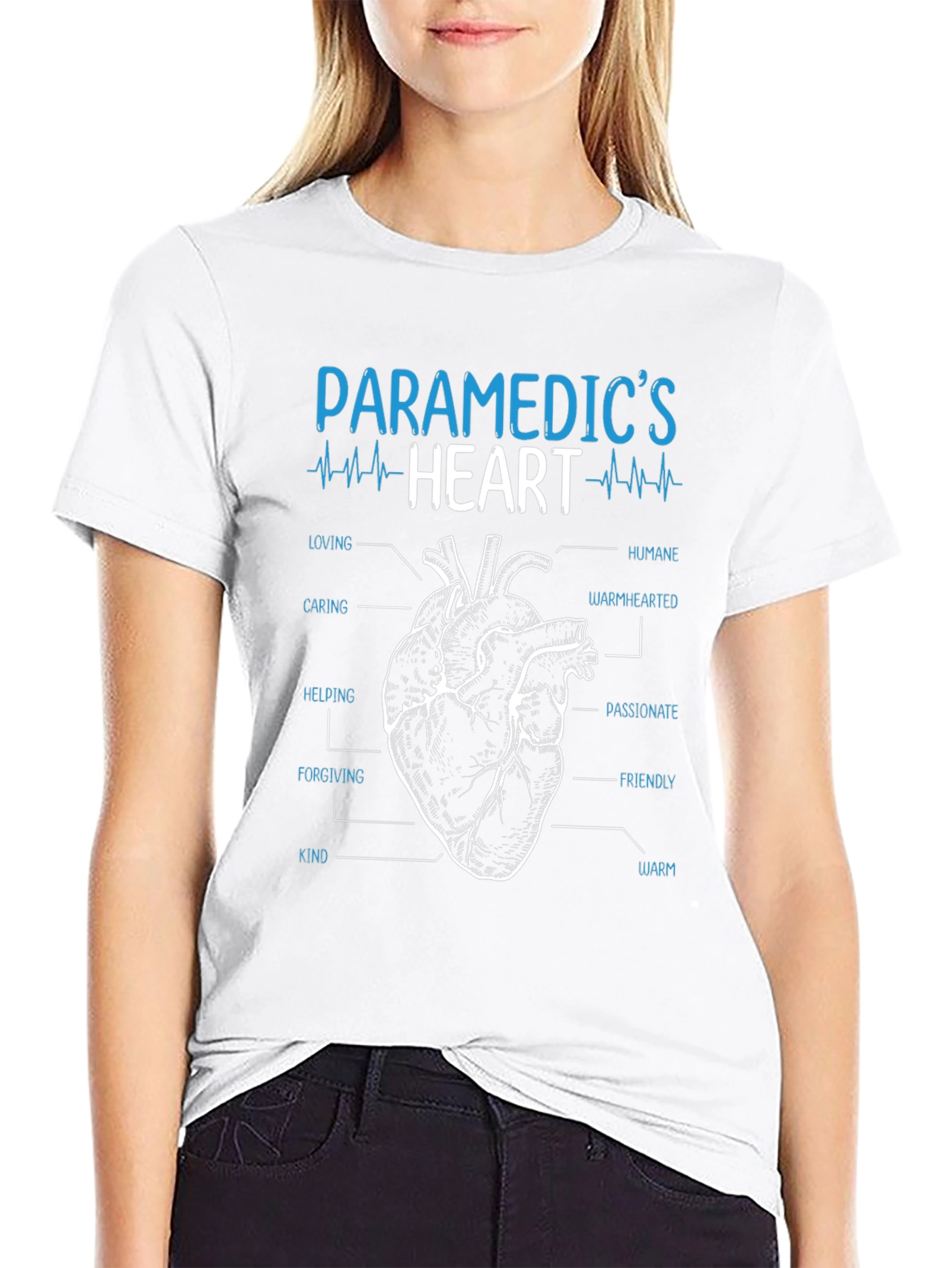 Paramedics Heart T-Shirt - Caring Humane and Warm!