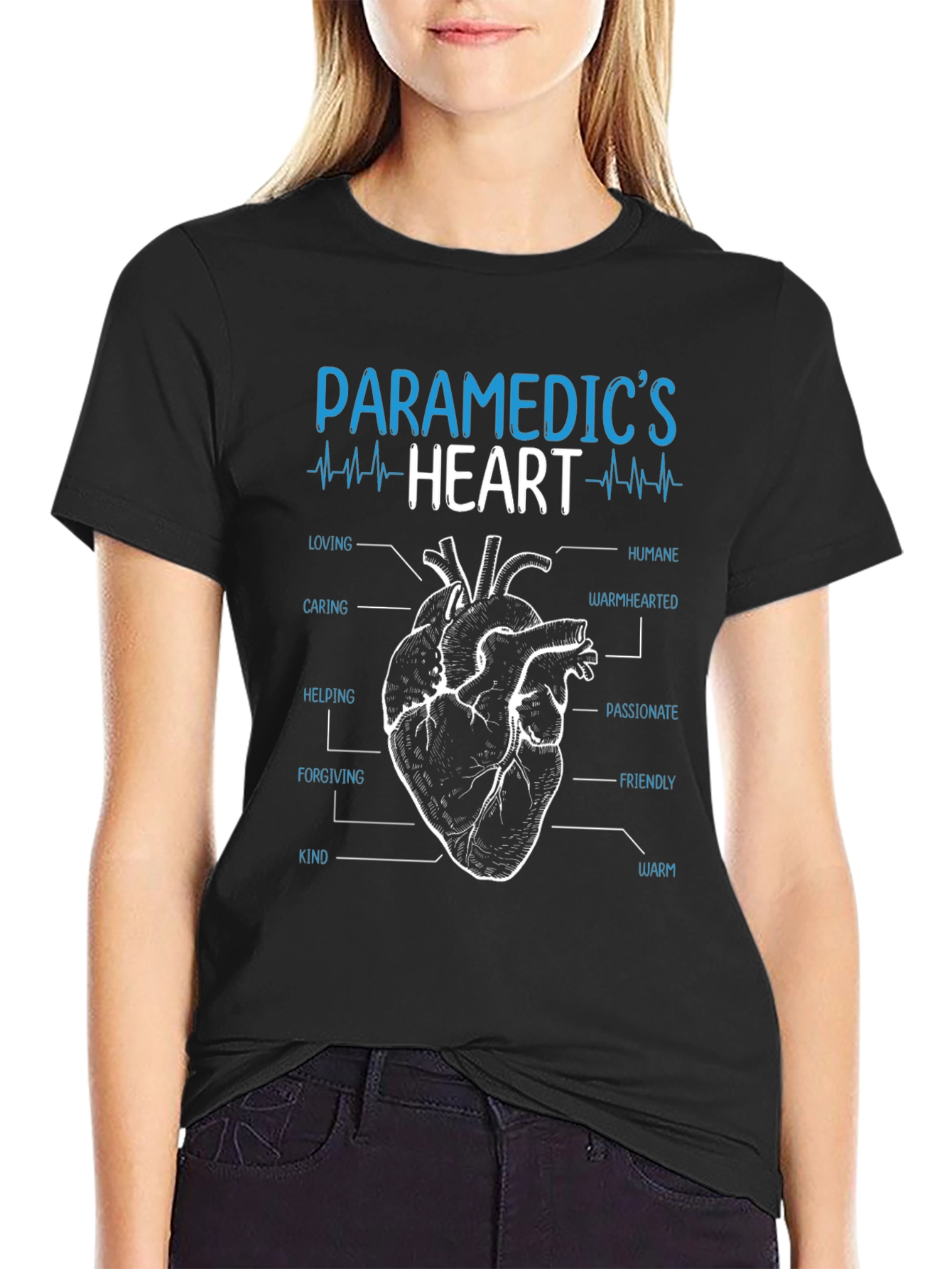 Paramedics Heart T-Shirt - Caring Humane and Warm!