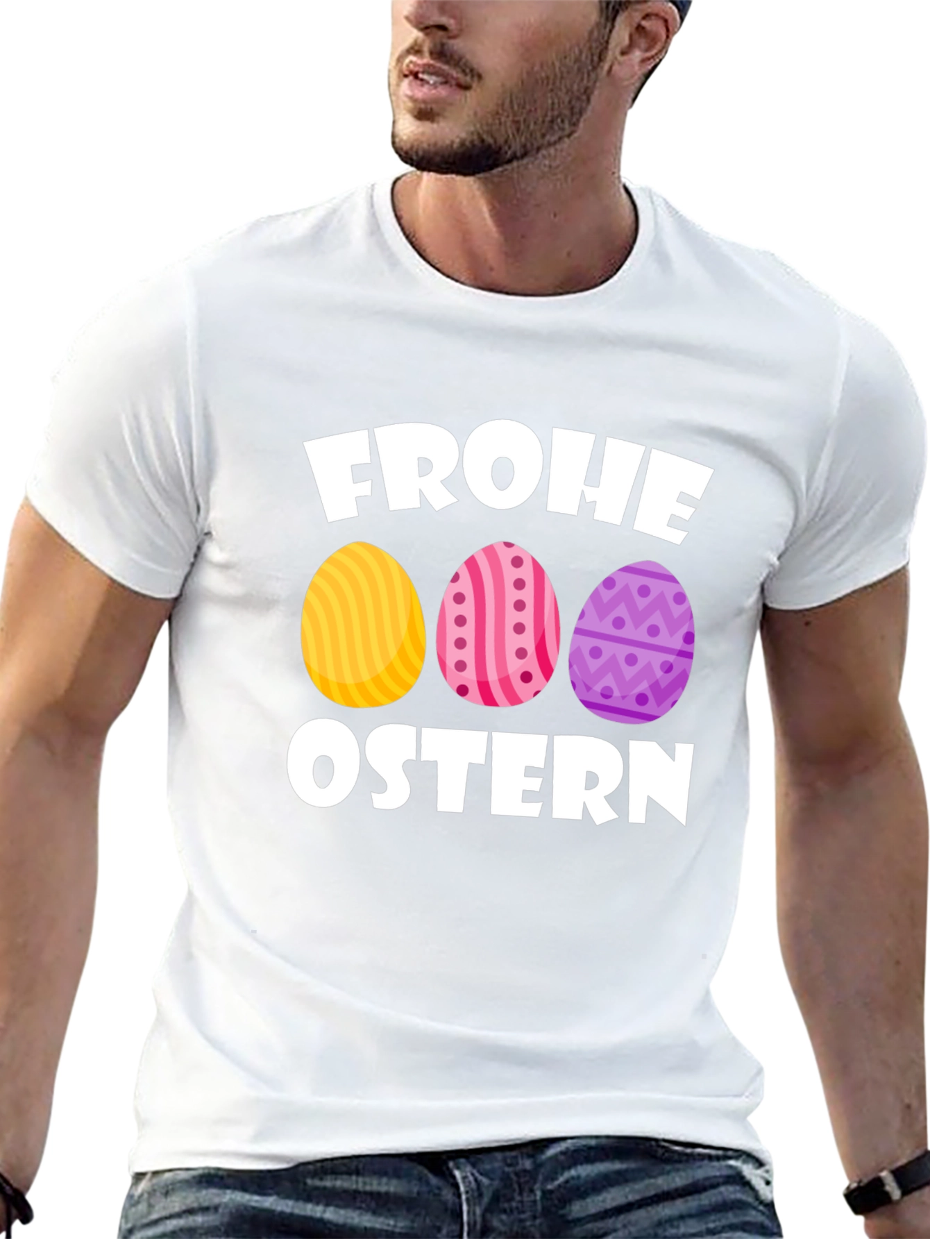 Frohe Ostern Easter Egg T-Shirt - Black