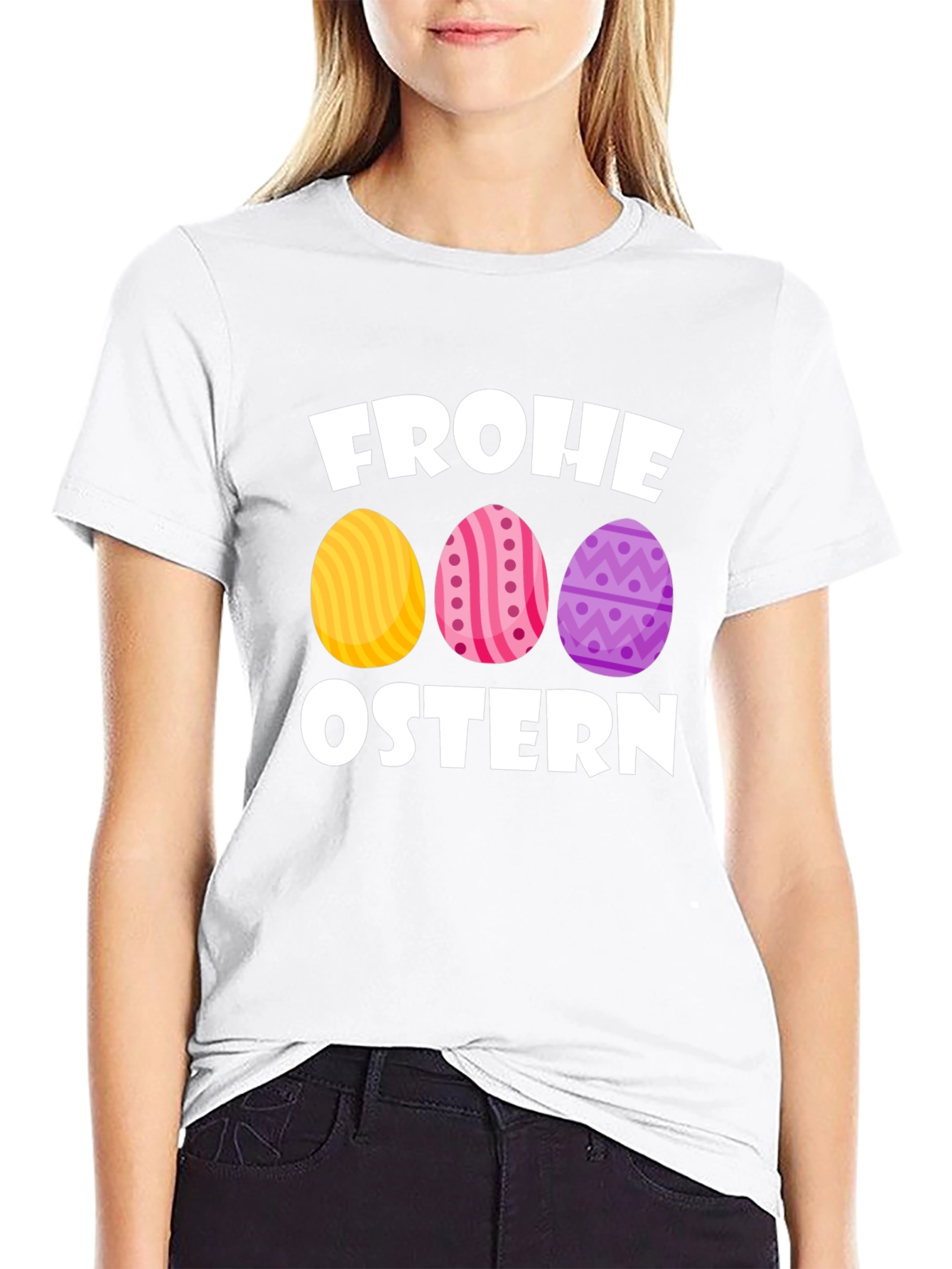 Frohe Ostern Easter Egg T-Shirt - Black