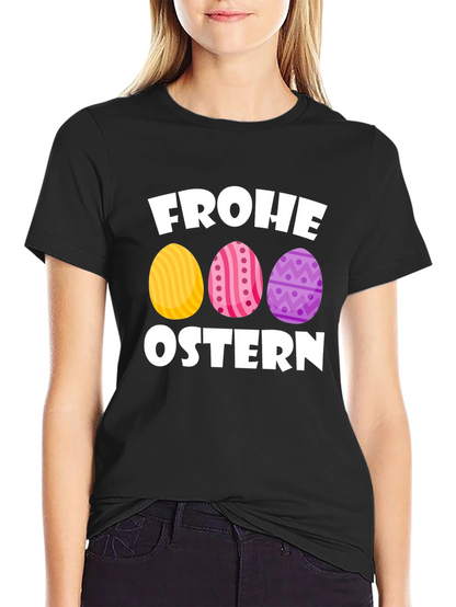 Frohe Ostern Easter Egg T-Shirt - Black