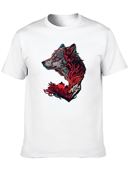 Wolf Graphic Print T-Shirt - Stylish Black Tee