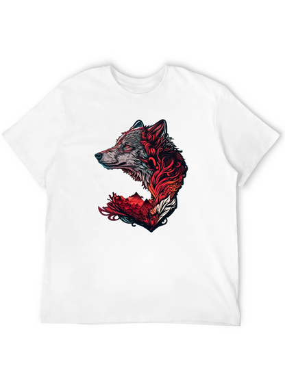 Wolf Graphic Print T-Shirt - Stylish Black Tee