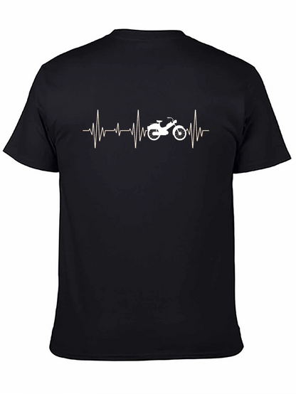 Motorcycle Heartbeat T-Shirt - Black
