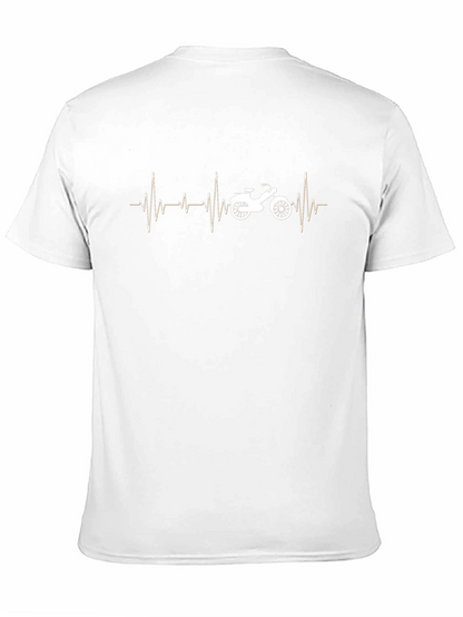 Motorcycle Heartbeat T-Shirt - Black