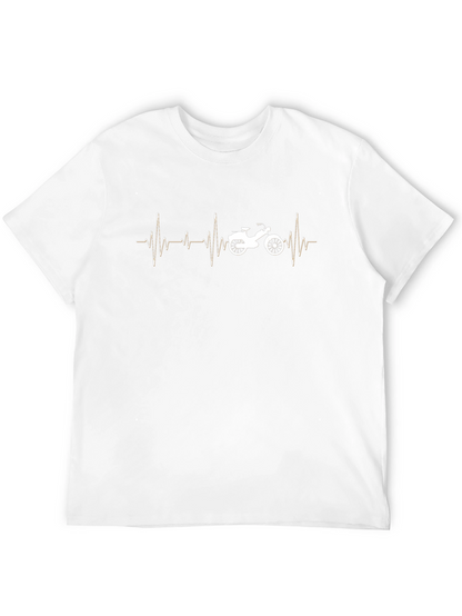 Motorcycle Heartbeat T-Shirt - Black