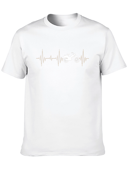 Motorcycle Heartbeat T-Shirt - Black