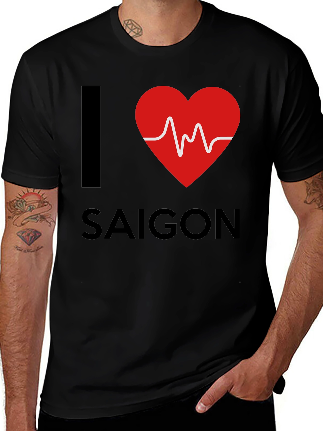 I Heart Saigon Mens Black T-Shirt