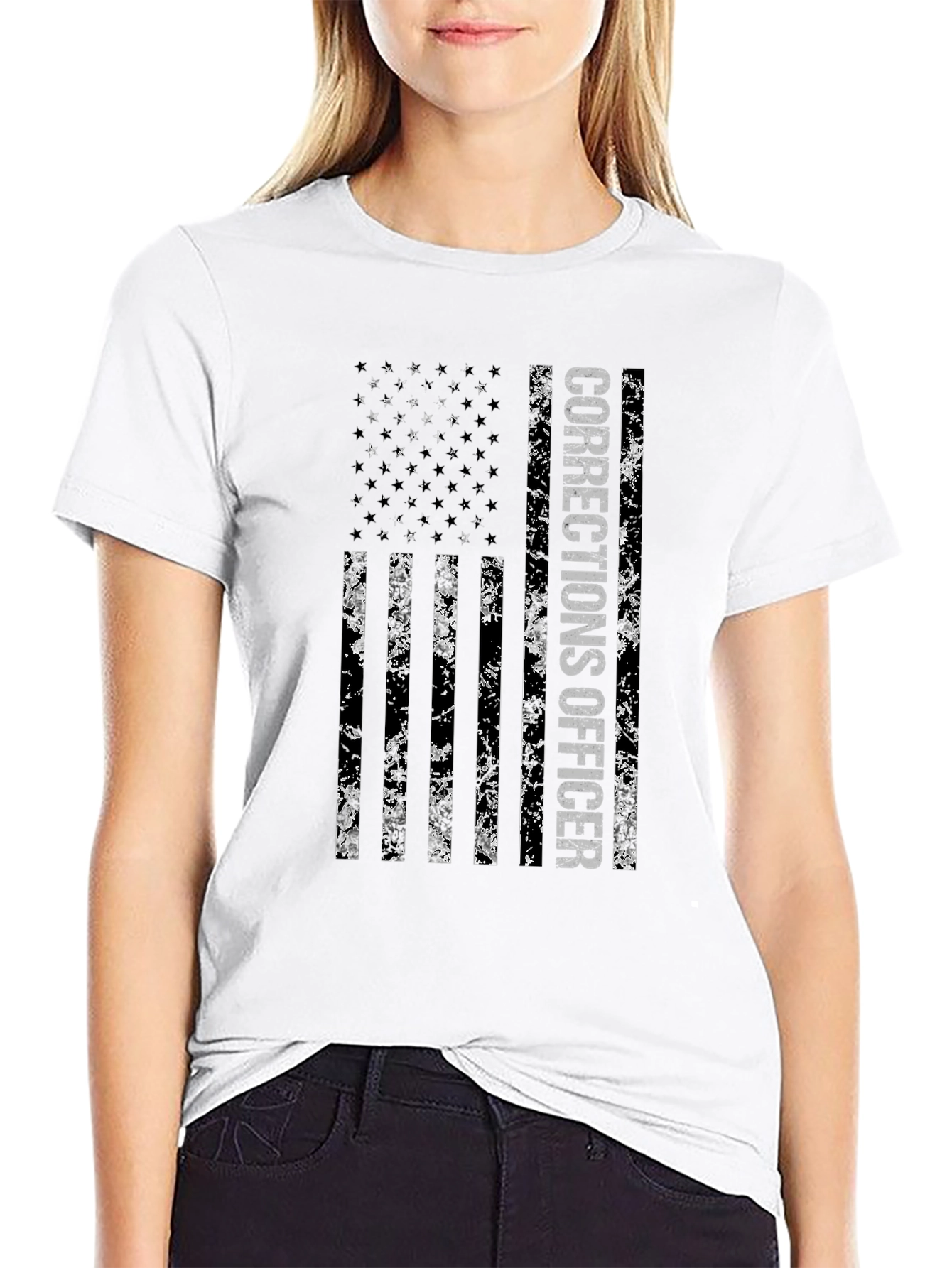 Corrections Officer American Flag Graphic Tee