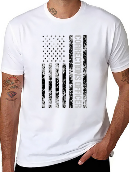 Corrections Officer American Flag Graphic Tee