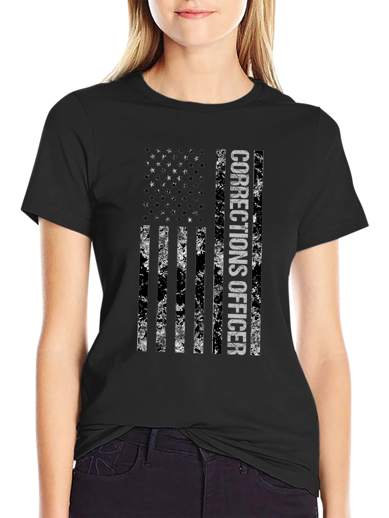 Corrections Officer American Flag Graphic Tee