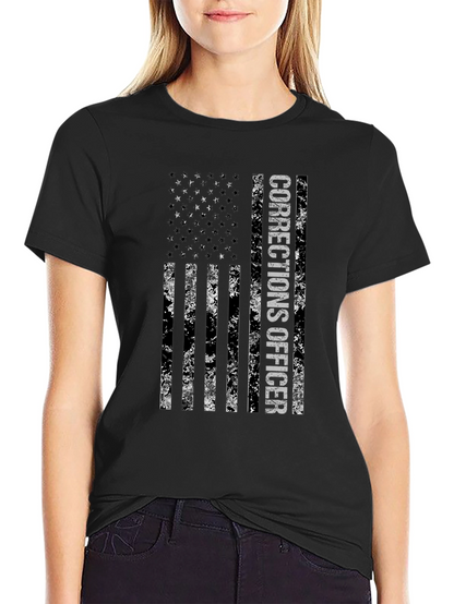 Corrections Officer American Flag Graphic Tee