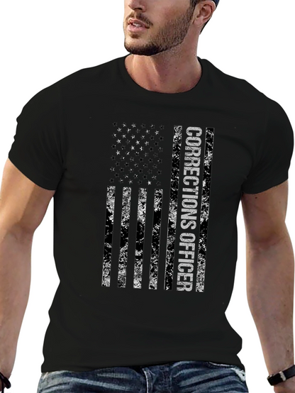 Corrections Officer American Flag Graphic Tee