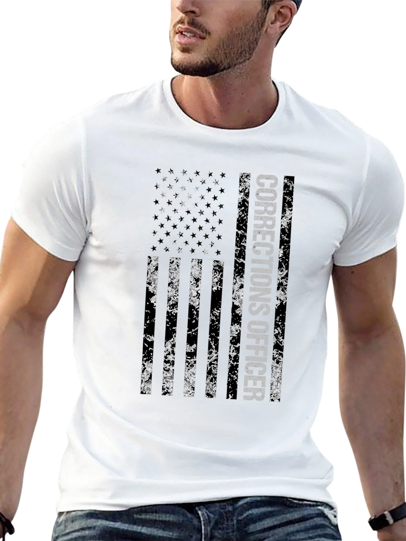Corrections Officer American Flag Graphic Tee