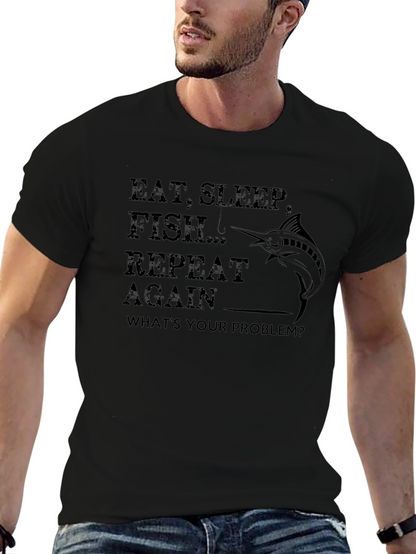 Eat Sleep Fish Repeat Graphic Tee