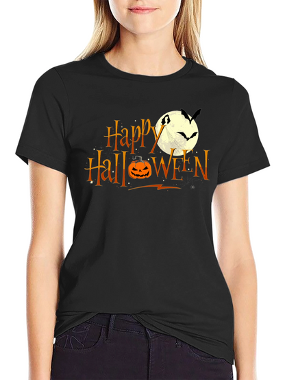 Happy Halloween T-Shirt: Pumpkin Moon Bats