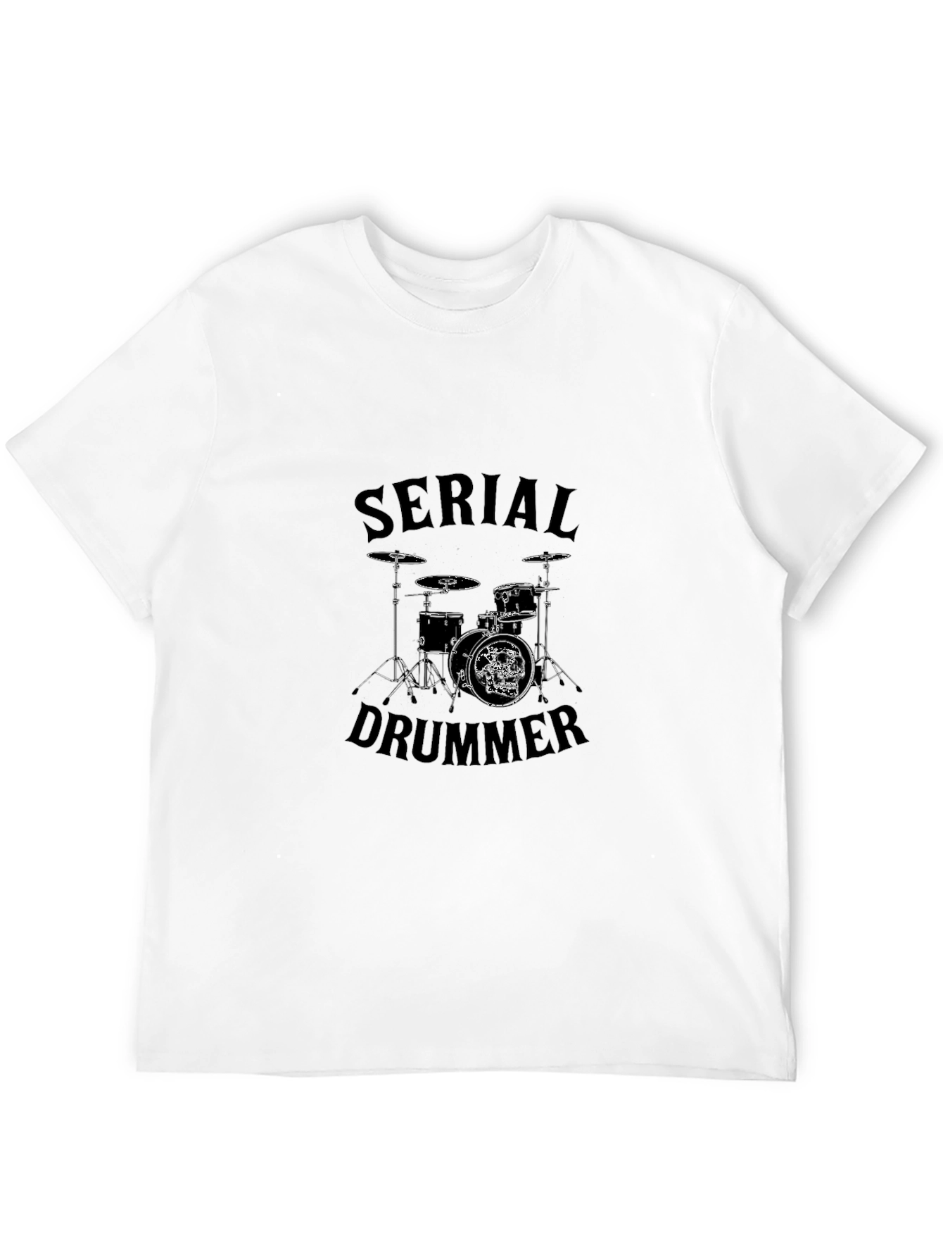 Serial Drummer Graphic Tee - Black Cotton T-Shirt