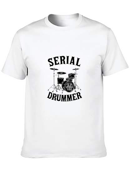 Serial Drummer Graphic Tee - Black Cotton T-Shirt