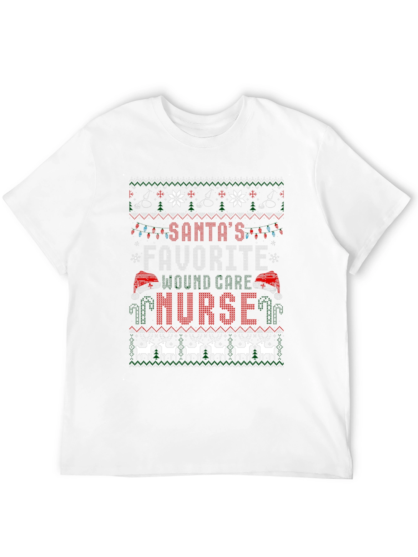 Santas Favorite Nurse Ugly Christmas Sweater T-Shirt
