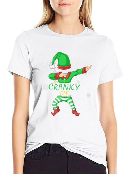 Cranky Elf Dabbing Christmas T-Shirt