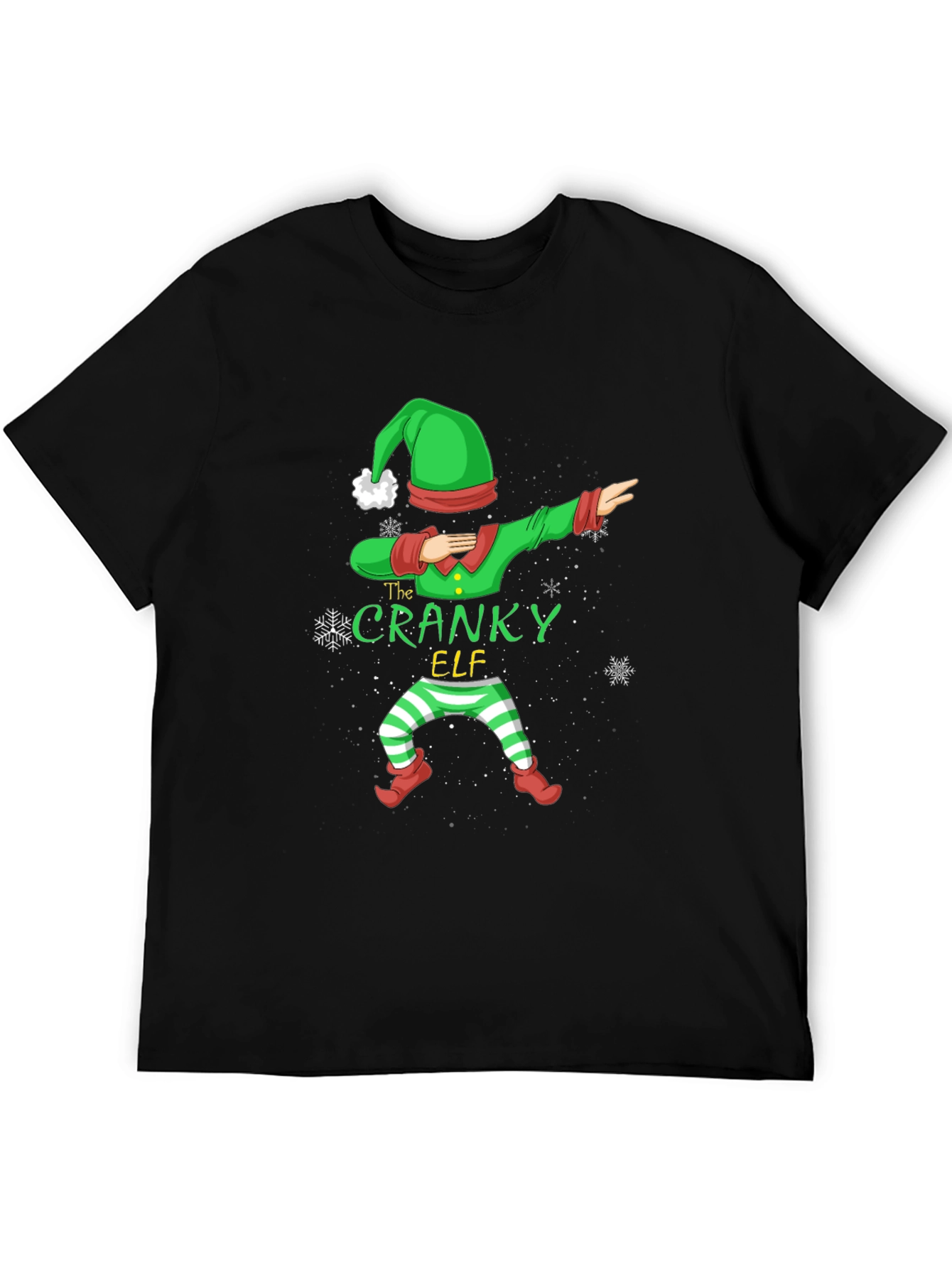 Cranky Elf Dabbing Christmas T-Shirt
