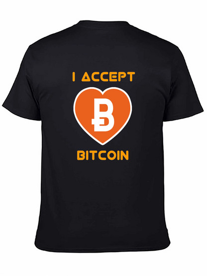 I Accept Bitcoin Black T-Shirt