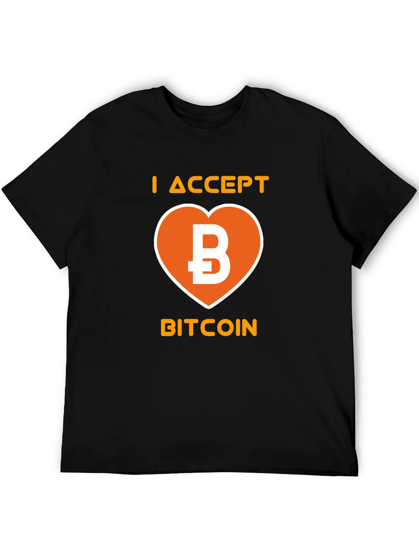 I Accept Bitcoin Black T-Shirt
