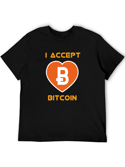 I Accept Bitcoin Black T-Shirt