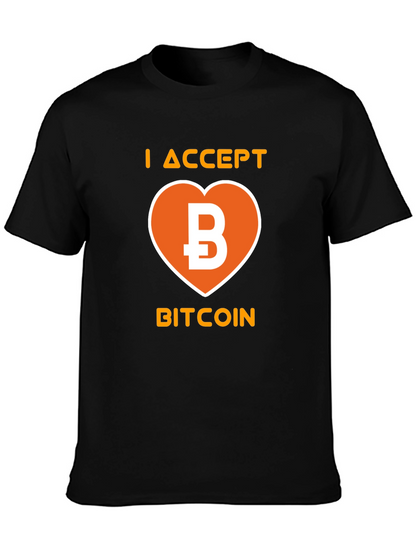 I Accept Bitcoin Black T-Shirt
