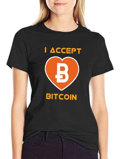 I Accept Bitcoin Black T-Shirt