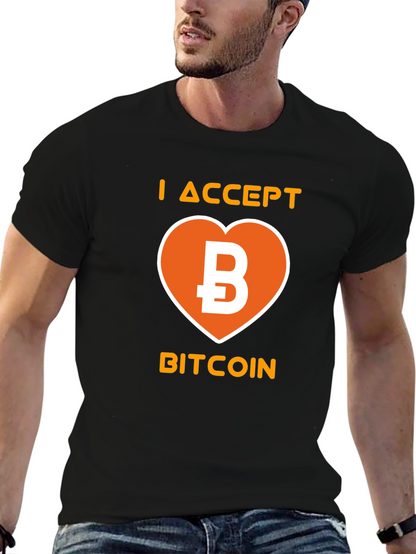 I Accept Bitcoin Black T-Shirt