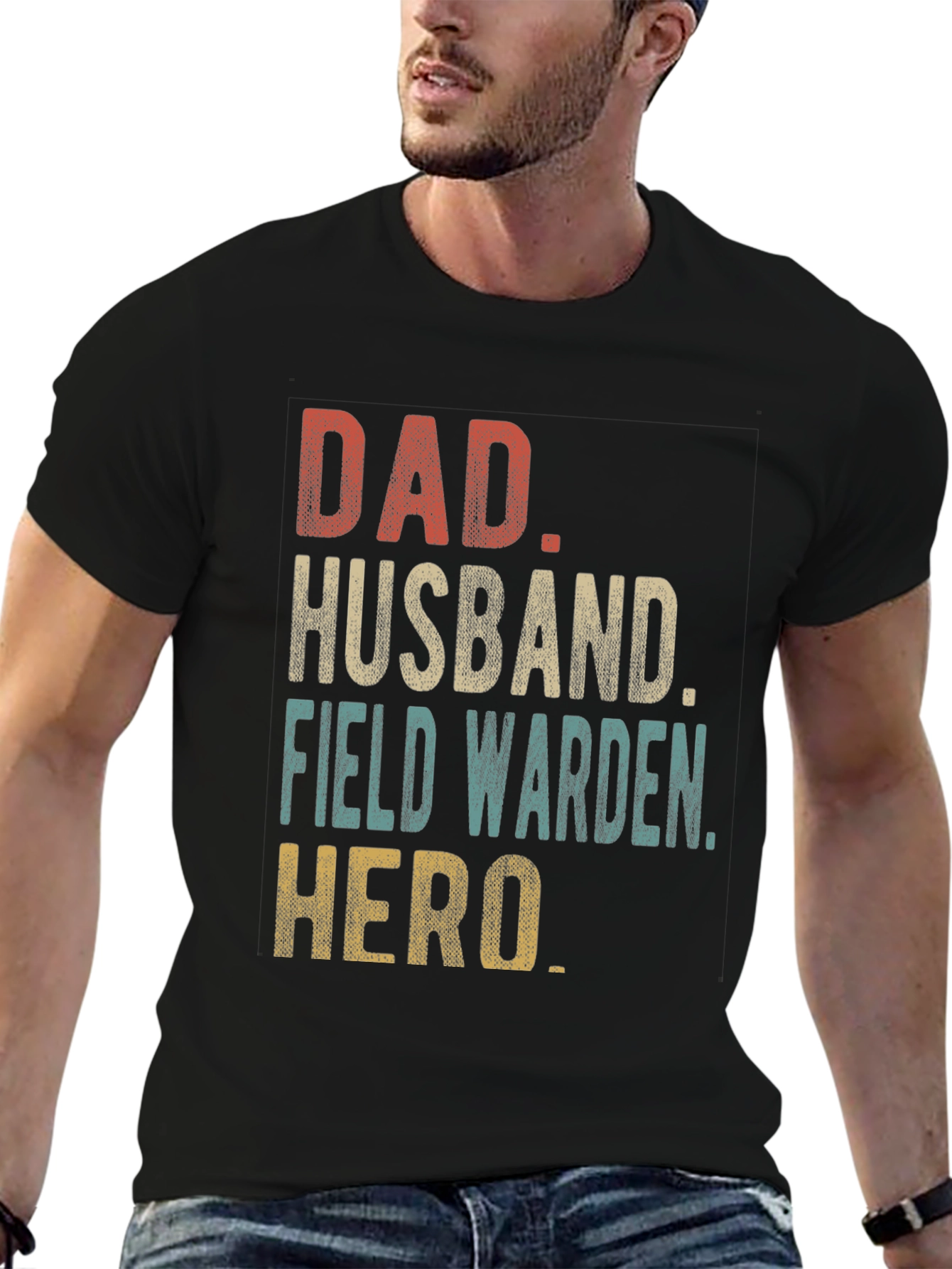 Dad Husband Field Warden Hero Graphic Tee