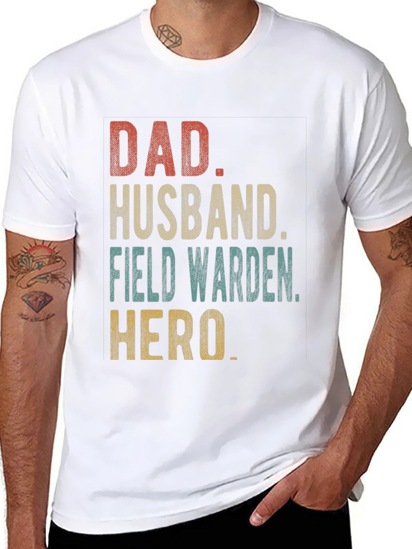 Dad Husband Field Warden Hero Graphic Tee