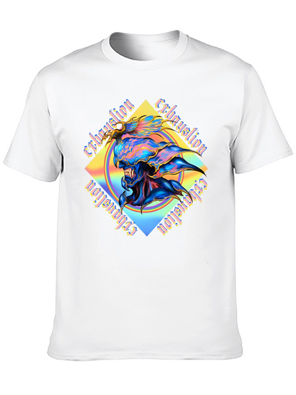 Exhaustion Graphic Print Black T-Shirt