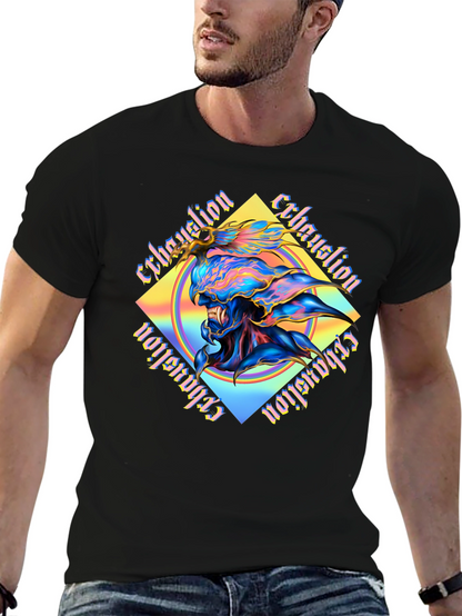 Exhaustion Graphic Print Black T-Shirt
