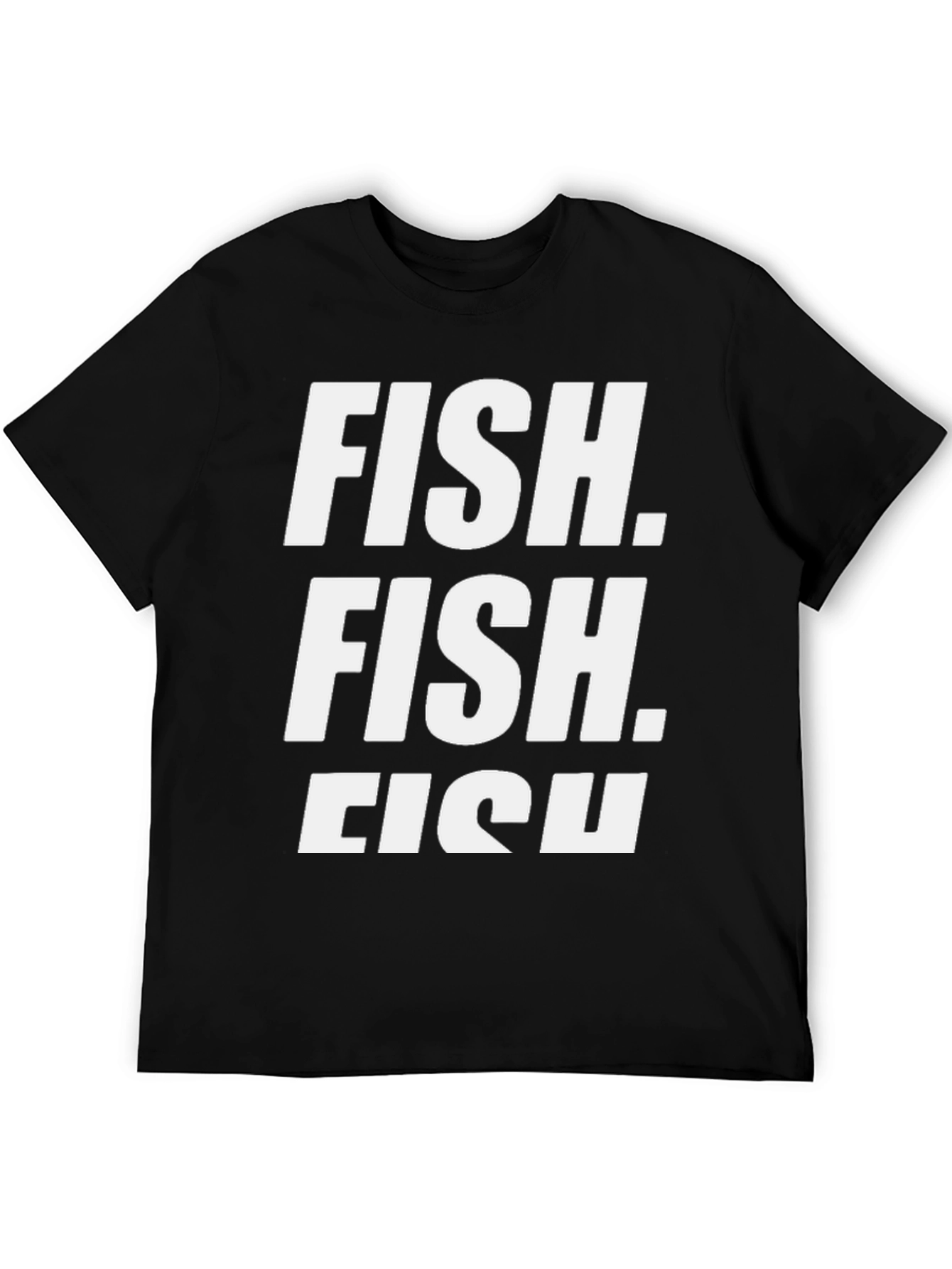 FISH Graphic Print T-Shirt - Black