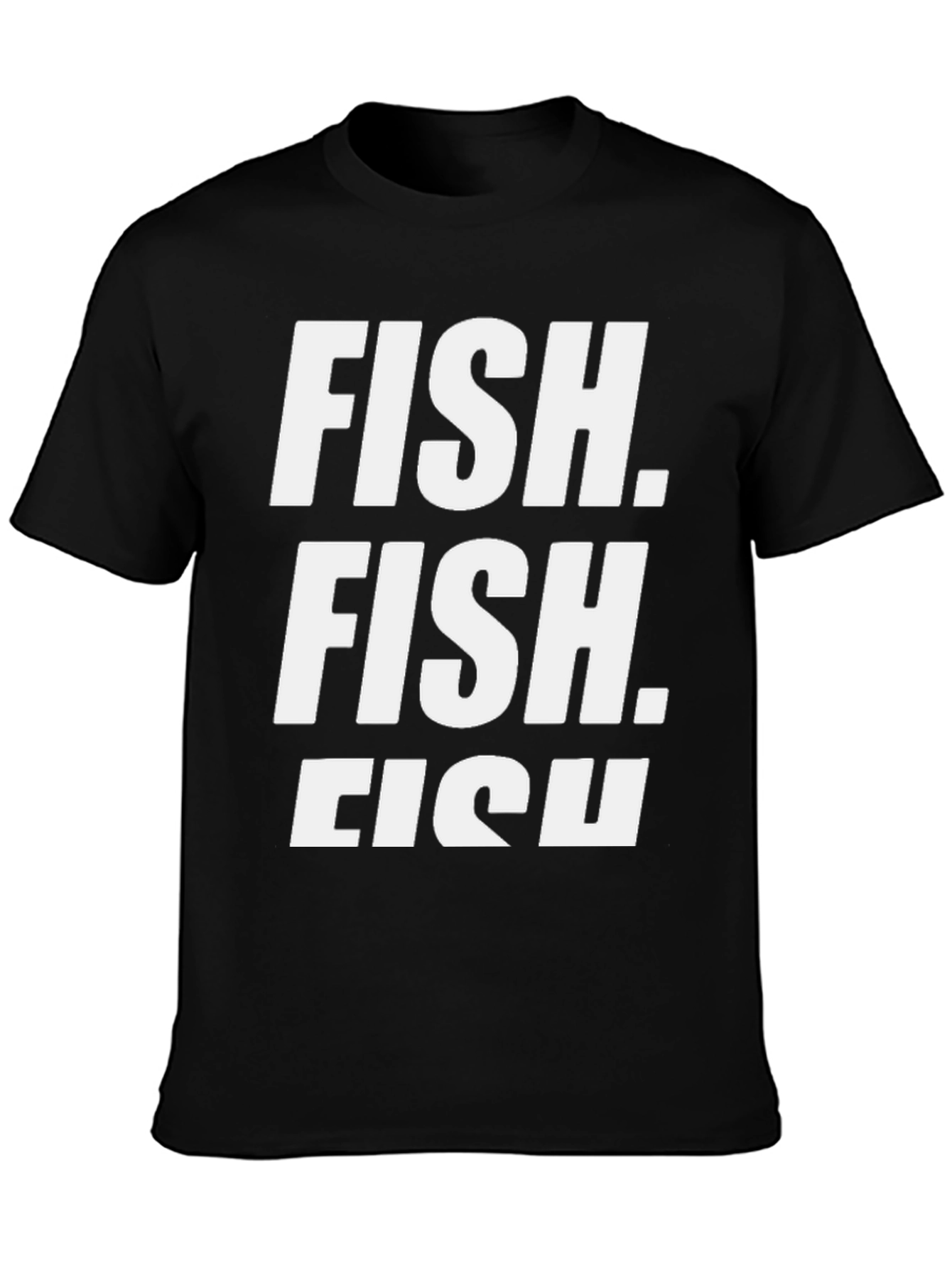 FISH Graphic Print T-Shirt - Black