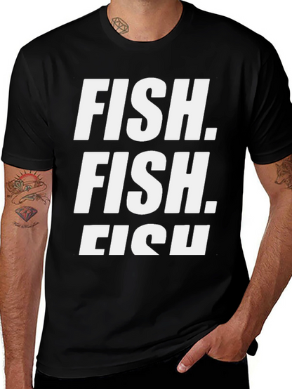 FISH Graphic Print T-Shirt - Black