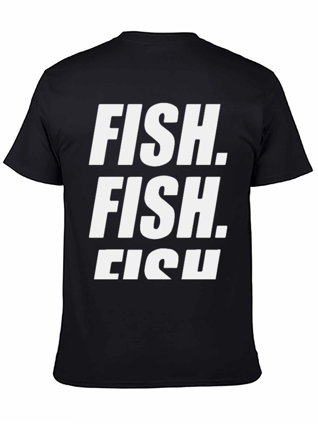 FISH Graphic Print T-Shirt - Black