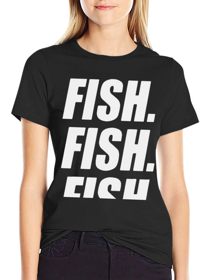 FISH Graphic Print T-Shirt - Black