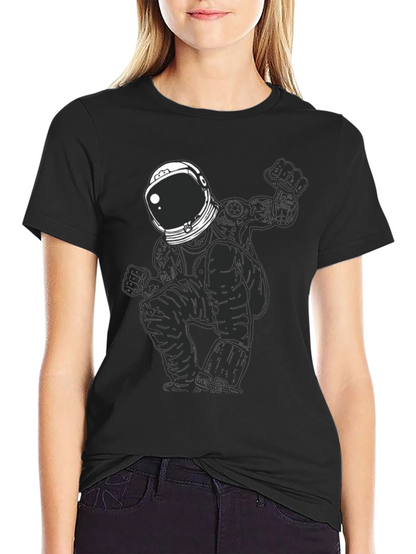 Astronaut Graphic Tee - Mens Black Cotton T-Shirt