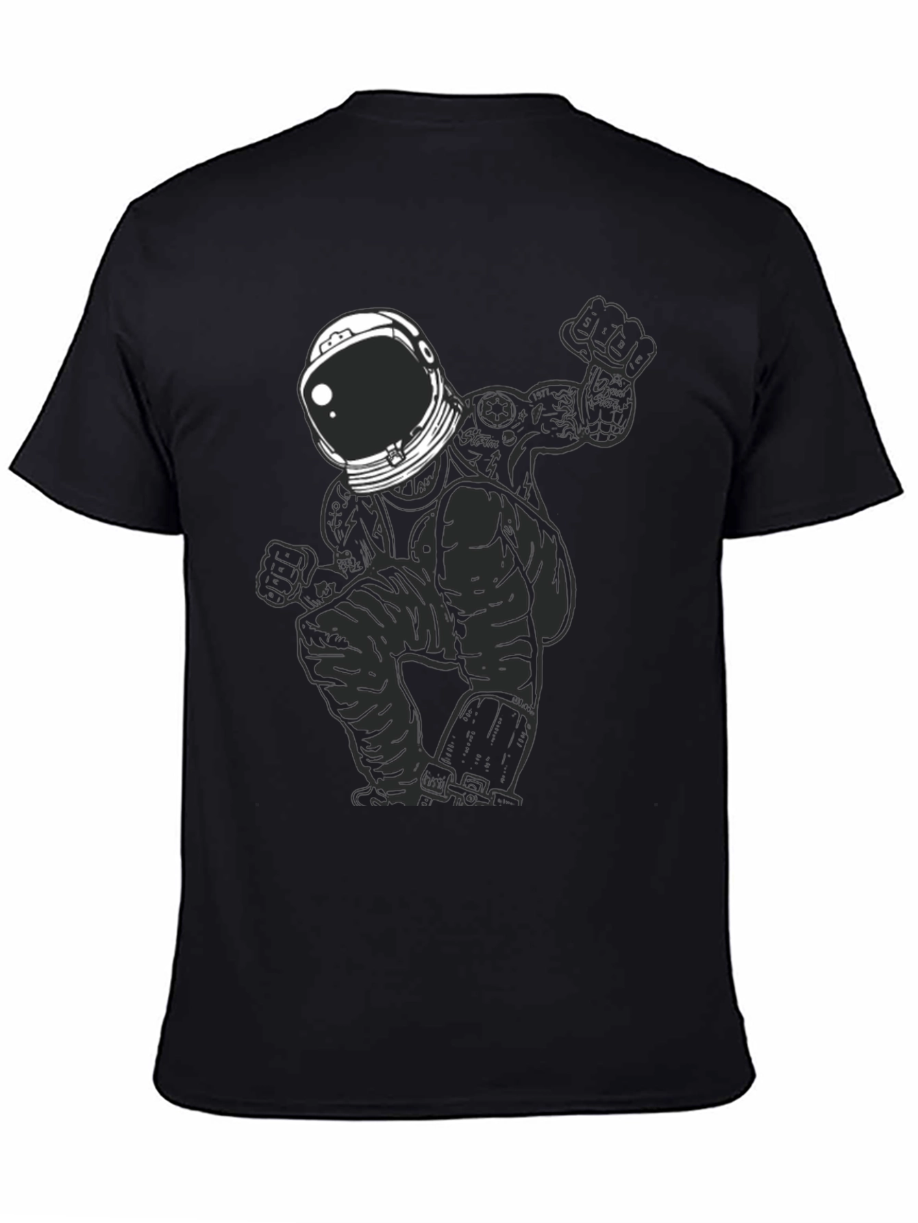 Astronaut Graphic Tee - Mens Black Cotton T-Shirt