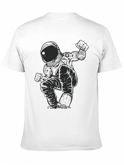 Astronaut Graphic Tee - Mens Black Cotton T-Shirt