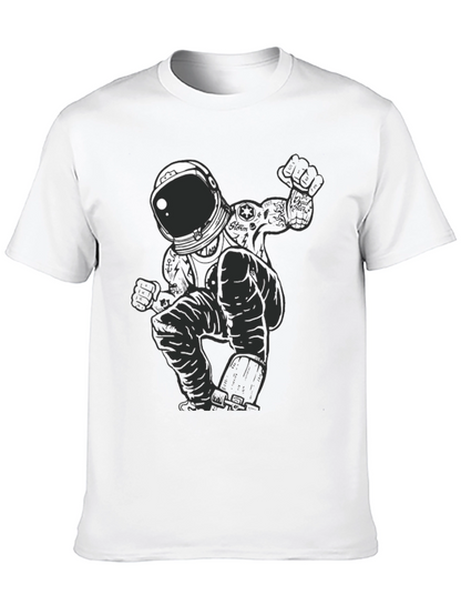 Astronaut Graphic Tee - Mens Black Cotton T-Shirt