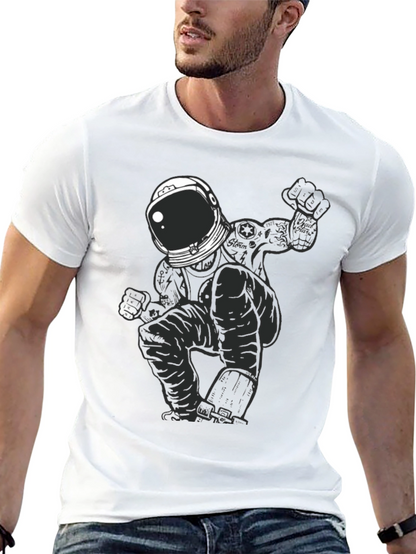 Astronaut Graphic Tee - Mens Black Cotton T-Shirt