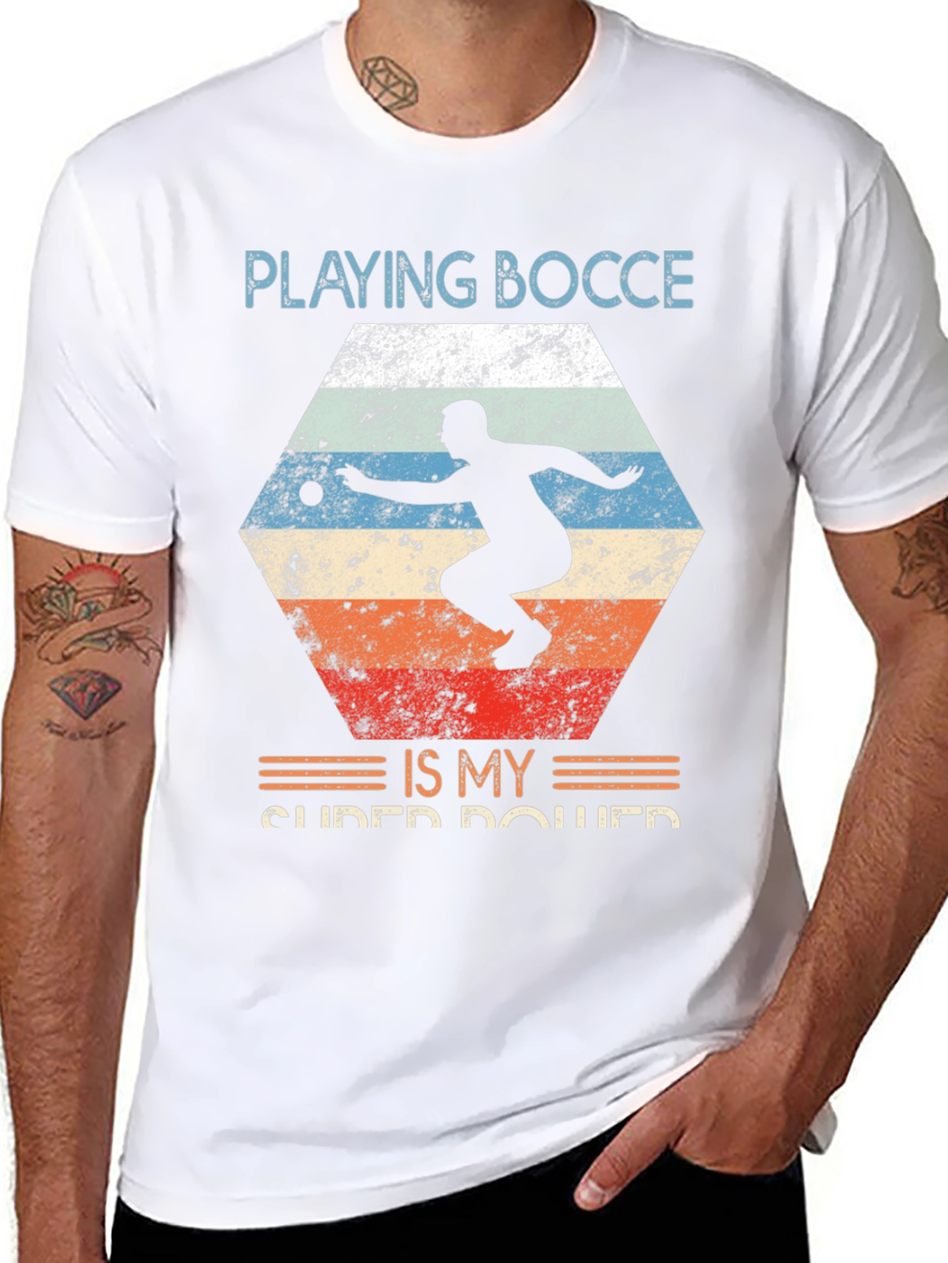 Playing Bocce Is My Super Power Graphic Tee