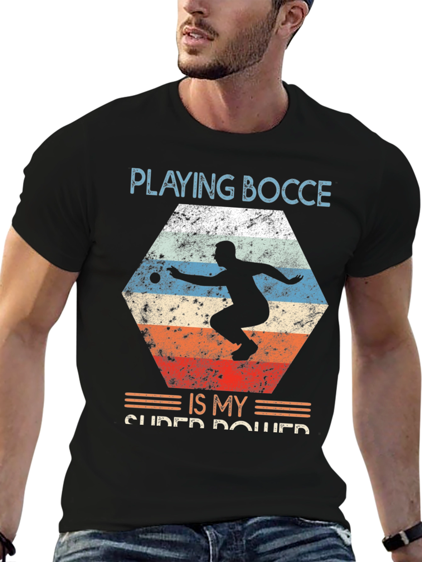Playing Bocce Is My Super Power Graphic Tee