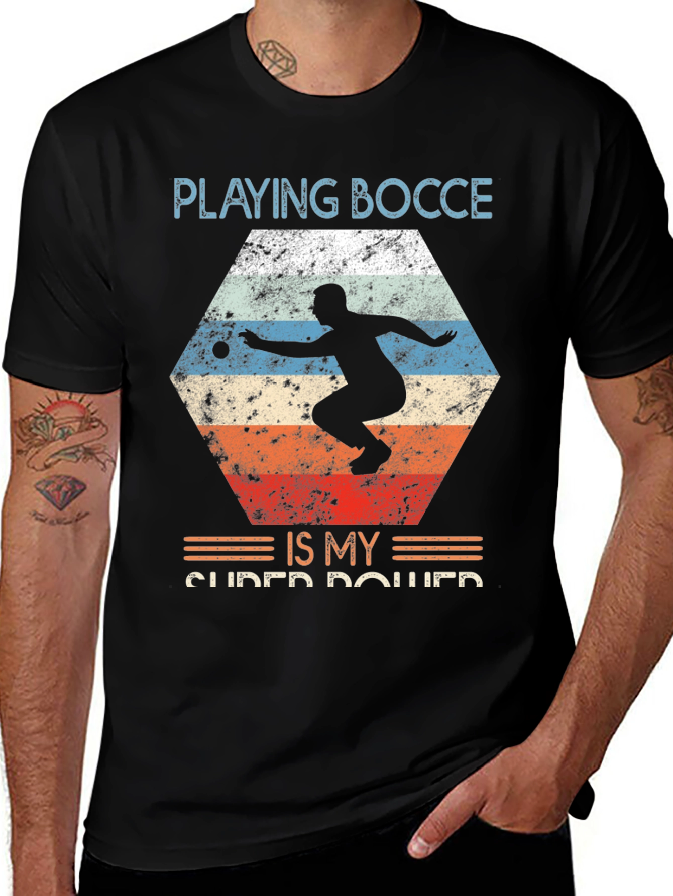 Playing Bocce Is My Super Power Graphic Tee